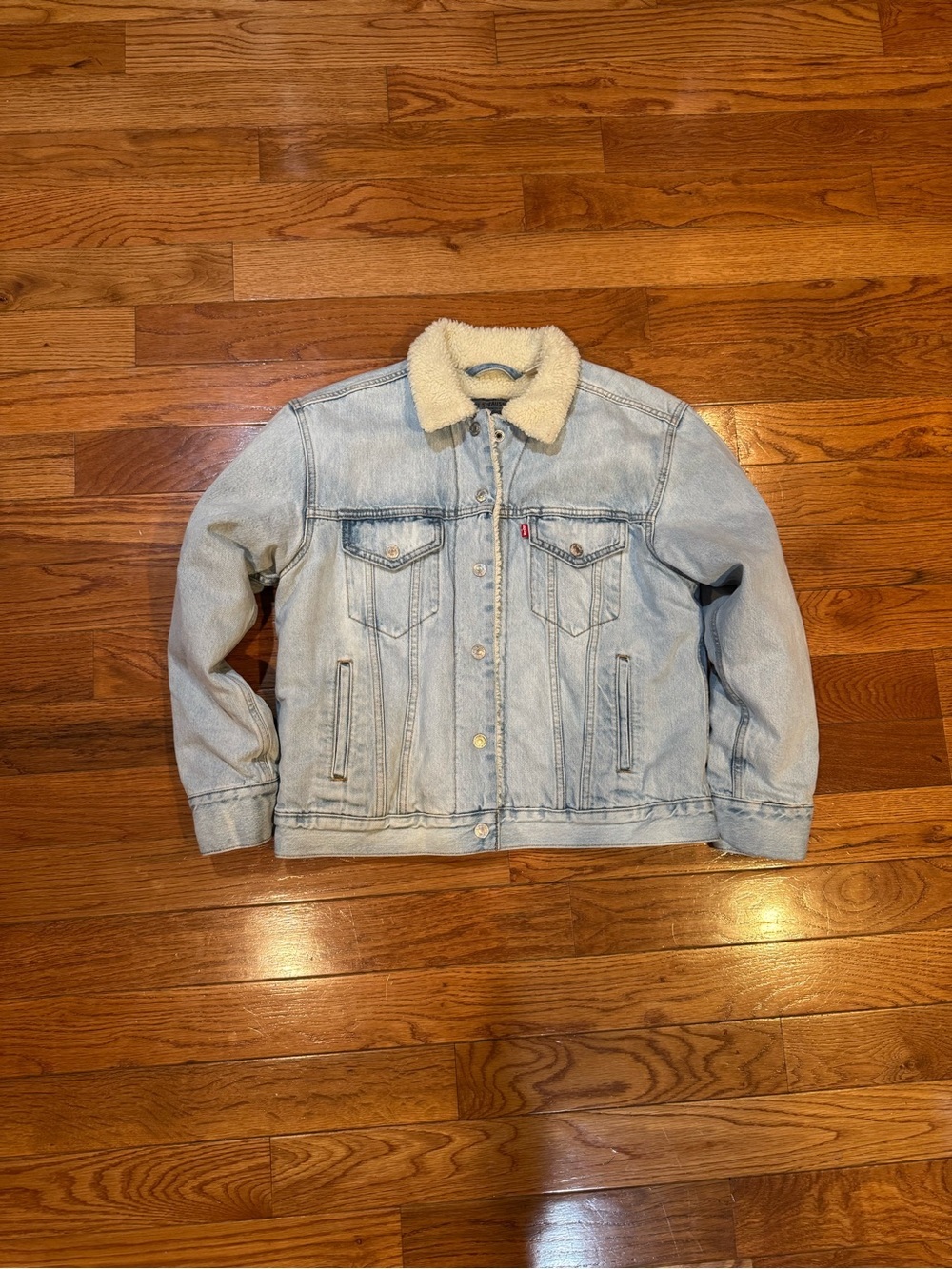 Levi’s Sherpa Trucker Jacket Jacquard By Google Denim Size L